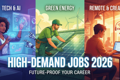 A triptych illustration detailing three paths to online income in 2026: The Creator Economy (video production), Freelance Services (AI and coding), and Digital Products (passive income sales on a tablet). Large text overlay reads: "HOW TO MAKE MONEY ONLINE 2026: THE DEFINITIVE GUIDE TO DIGITAL INCOME & SIDE HUSTLES". Contains www.foodsuse.com watermark.