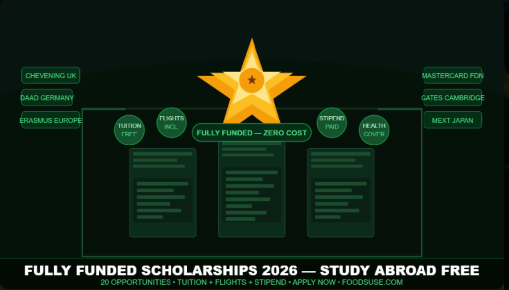 Fully Funded Scholarships 2026: 20 Free Opportunities to Study Abroad with Zero Cost